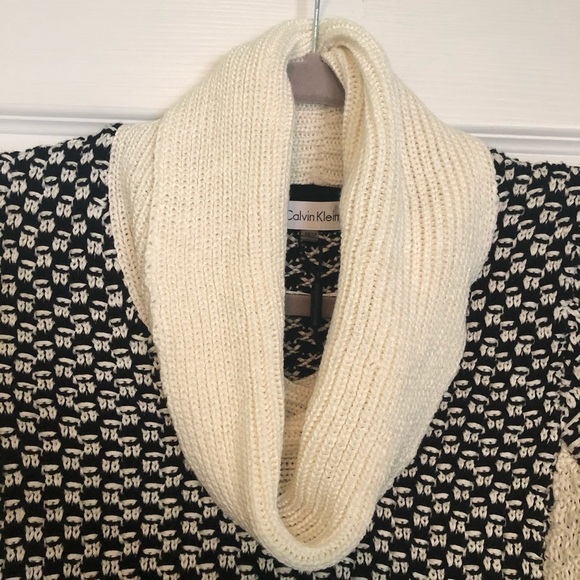 CALVIN Klein NWOT Black & White Knit Turtleneck Sweater XS - Picture 4 of 8